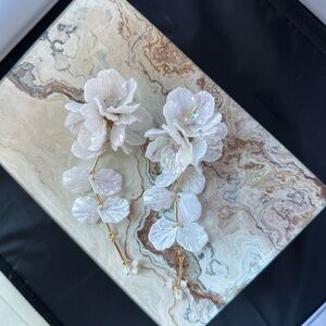 Zara White Floral Earrings